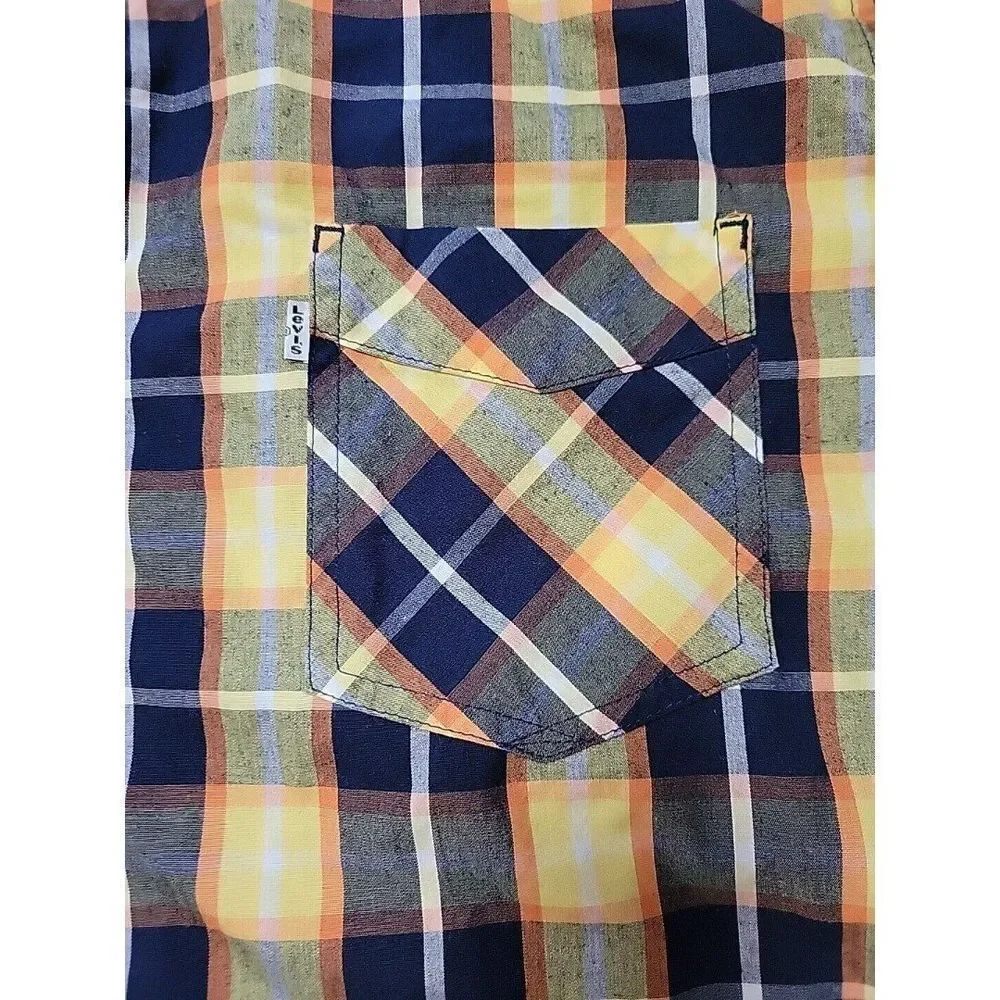 Levis‎ Mens Shirt XL Plaid Long Sleeve Button Up Yellow Levi's Egypt
